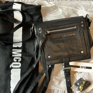 Alexander McQueen MCQ Black Mini Crossbody Sheep Leather